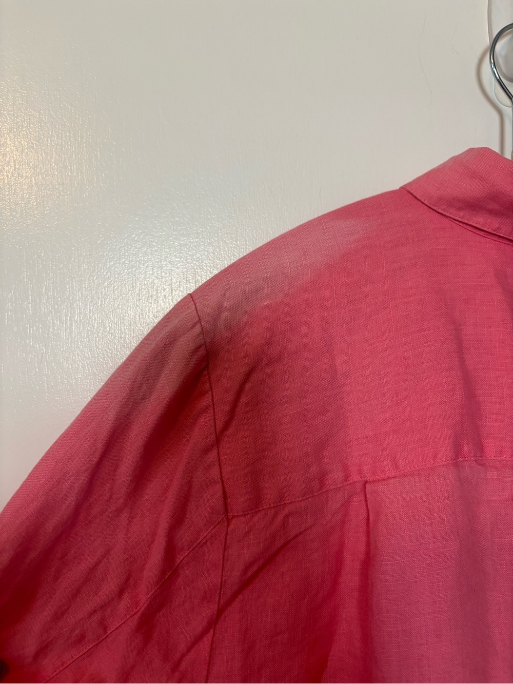 Vintage Lightweight Irish Linen Bright Pink Button-Up Shirt Women’s 1X - Picture 6 of 6